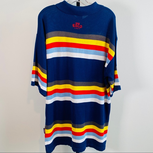 1980's Vintage Knit Striped Baggy Fit Polo Shirt NWOT by Willie Esco Size L - Picture 4 of 9